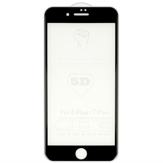 5D Full Glue Full Face Tempered Glass Μαύρο (iPhone 8 Plus / 7 Plus)