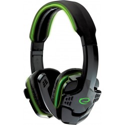 Esperanza Raven Over Ear Gaming Headset με σύνδεση 2x3.5mm Πράσινο