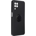 Forcell Ring Back Cover Σιλικόνης Μαύρο (Galaxy A22 4G)