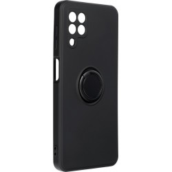 Forcell Ring Back Cover Σιλικόνης Μαύρο (Galaxy A22 4G)