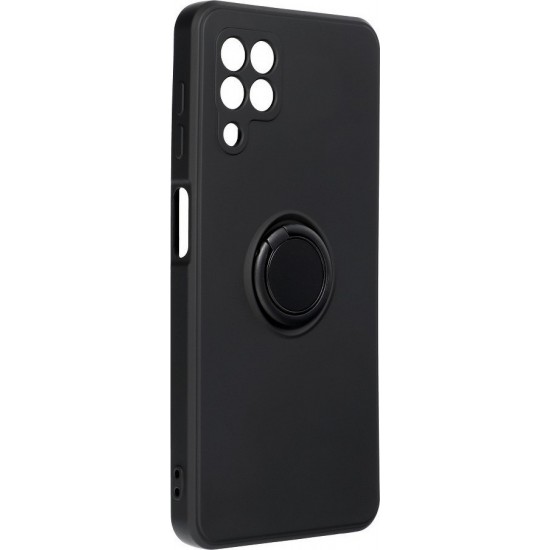 Forcell Ring Back Cover Σιλικόνης Μαύρο (Galaxy A22 4G)