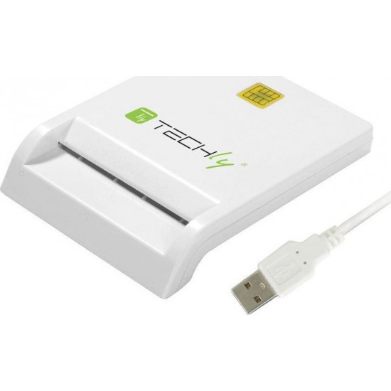 Techly Compact /Writer USB2.0 White I-CARD CAM-USB2TY smart card reader Indoor