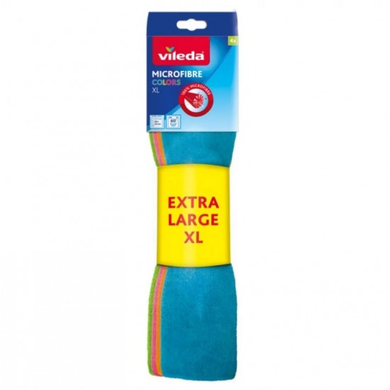 Vileda Microfibre Cloth Colors Extra Large 4 pcs  πολυχρωμα