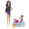 Barbie Skipper Babysitters Inc. Dolls & Playset with Babysitting Skipper Doll, Toddler Small Doll with Color-Change Swimsuit, Kiddie Pool, Whale Squirt Toy & Accessories for Kids 3 to 7 Years Old