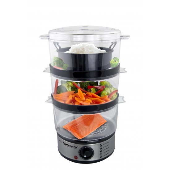 Food steamer Esperanza STEAM VOLCANO EKG009 (7 litres; transparent color)