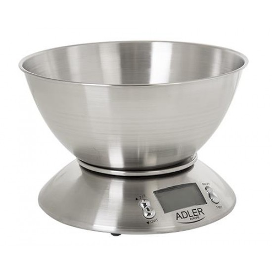 Adler AD-3134 Ψηφιακή Ζυγαριά Κουζίνας 1gr/5kg Inox