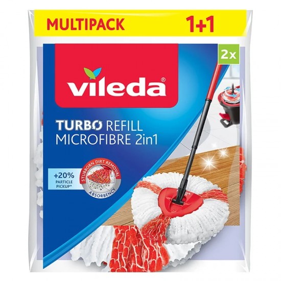 Vileda Turbo 2in1 rotary mop refill 2 pcs  white/red