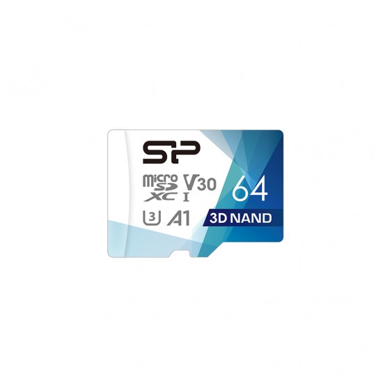 Silicon Power Superior Pro memory card 64 GB MicroSDXC Class 10 UHS-III   blue/white