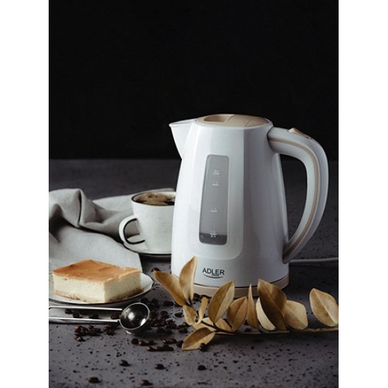 Adler AD 1264 electric kettle 1.7 L Hazelnut,White 2200 W