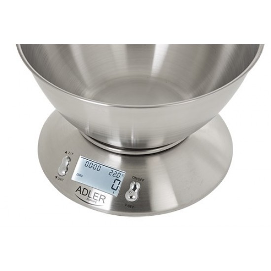 Adler AD-3134 Ψηφιακή Ζυγαριά Κουζίνας 1gr/5kg Inox