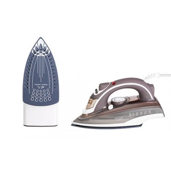 Adler AD 5030 iron Steam iron Ceramic soleplate Brown,Grey,White 3000 W