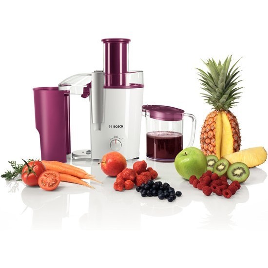 Bosch MES25C0 juice maker Centrifugal juicer Cherry,Transparent,White 700 W