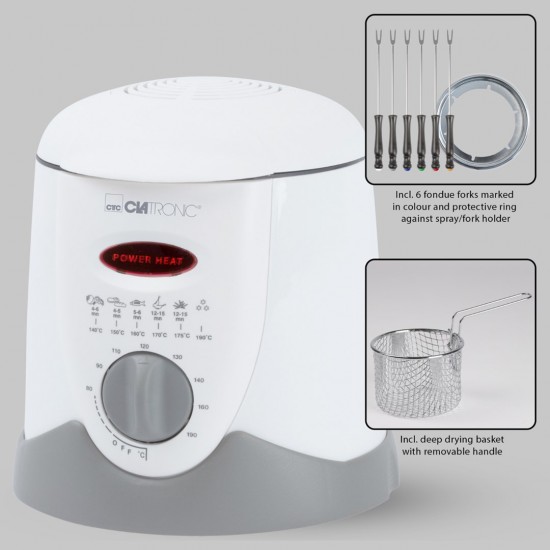 Clatronic FFR 2916 fryer 1 L Single White Stand-alone