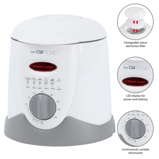 Clatronic FFR 2916 fryer 1 L Single White Stand-alone