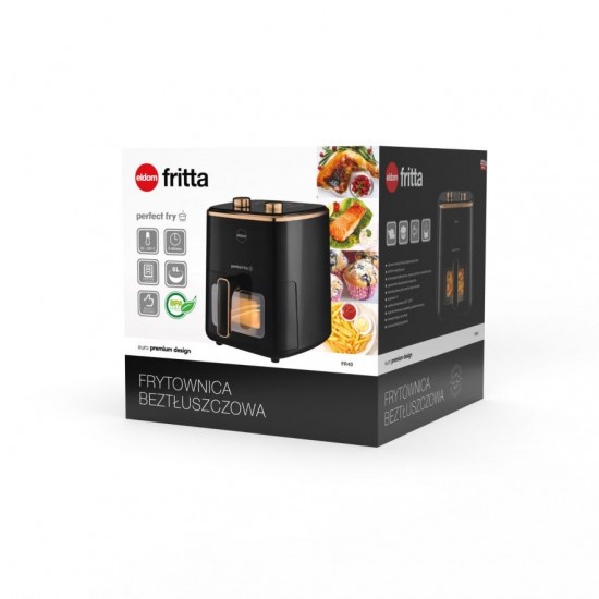 Air fryer ELDOM FRITTA fat-free fryer, capacity 5.0 l, adjustable temp., clock, 1500 W