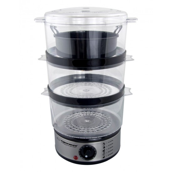 Food steamer Esperanza STEAM VOLCANO EKG009 (7 litres; transparent color)