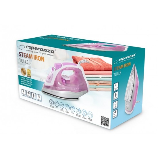 Esperanza EHI004 iron Dry & Steam iron Ceramic soleplate Purple,White 2400 W