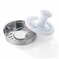 GEFU SPARK hamburger press Stainless steel, White Porcelain, Stainless steel