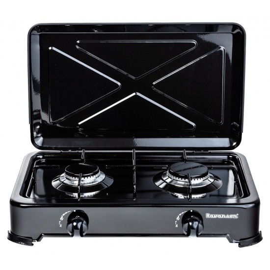Ravanson K-02TB hob Black Countertop Gas 2 zone(s)
