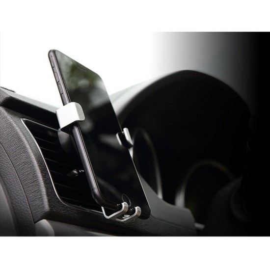 Maclean car phone holder, universal, for the ventilation grille, gravity, max. center distance 90mm, MC-324, silver/black