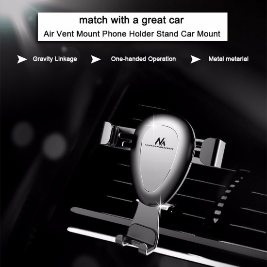Maclean car phone holder, universal, for the ventilation grille, gravity, max. center distance 90mm, MC-324, silver/black