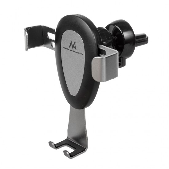 Maclean car phone holder, universal, for the ventilation grille, gravity, max. center distance 90mm, MC-324, silver/black