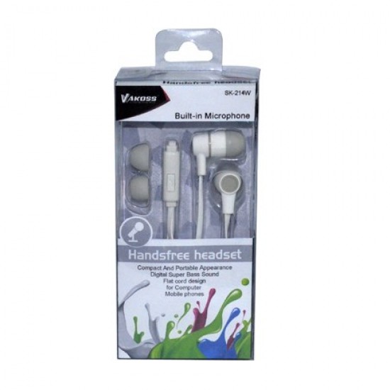Vakoss SK-214W headphones/headset In-ear White