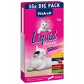 VITAKRAFT Cat Liquid-Snack with beef and chicken - cat treats - 16 x 15g