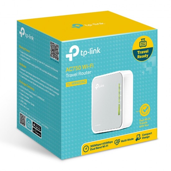 TP-LINK AC750 Wireless Travel WiFi Router white