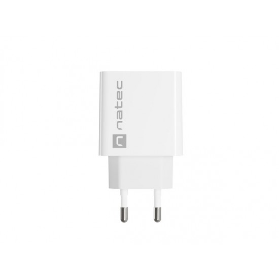 NATEC USB CHARGER RIBERA USB-A+USB-C 20W PD WHITE