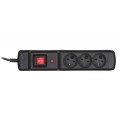 Activejet COMBO 3GN 1,5M black power strip with cord