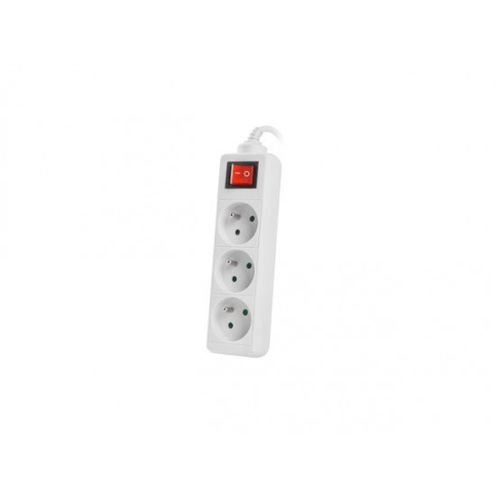 LANBERG POWER STRIP 3M WHITE, 3X 230V PL, WITH SWITCH