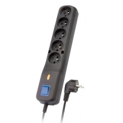 LESTAR LV530W 2,5M surge protector 5 AC outlet(s) Black, Grey 2.5 m
