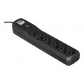 LESTAR LV530W 2,5M surge protector 5 AC outlet(s) Black, Grey 2.5 m