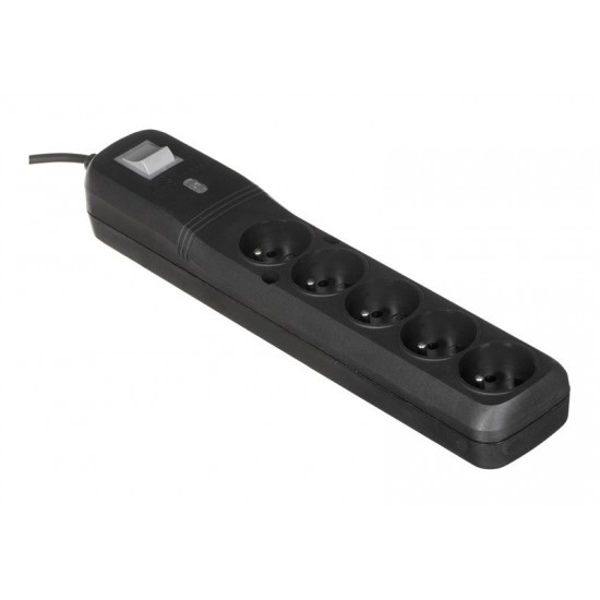 LESTAR LV530W 2,5M surge protector 5 AC outlet(s) Black, Grey 2.5 m