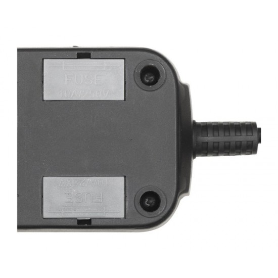 LESTAR LV530W 2,5M surge protector 5 AC outlet(s) Black, Grey 2.5 m