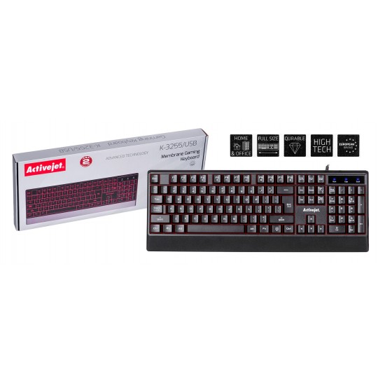 Activejet wired keyboard K-3255 black USB
