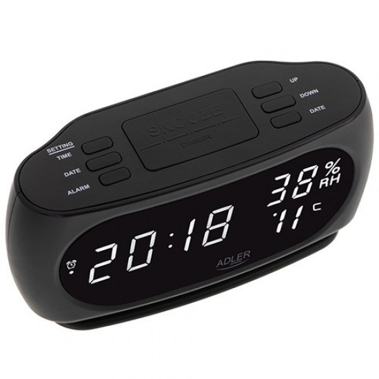 Adler AD 1186 table clock Digital table clock Triangular Black