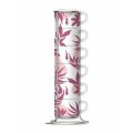 Bialetti - Primavera - Set of 6 espresso cups on stand - Pink