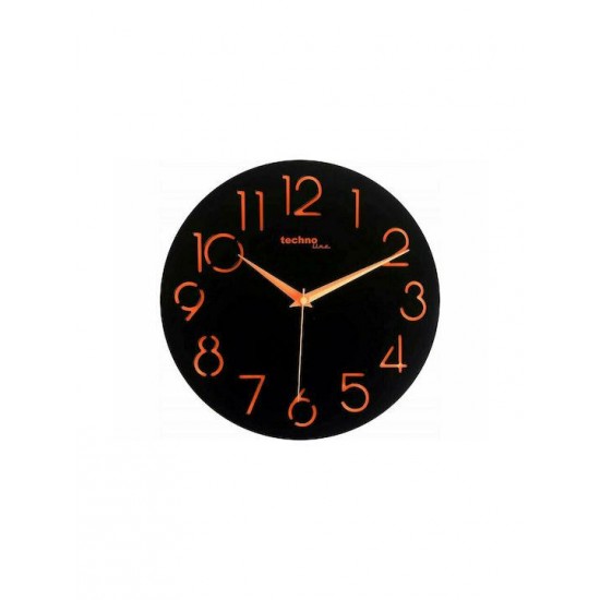 Technoline Ρολόι Τοίχου Πλαστικό Orange Black 30cm